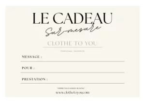 Carte Cadeau Clothe to you